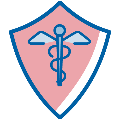 Shield with caduceus on it. Illustration.