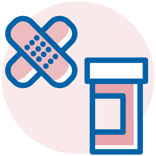 Two medicine tablets. Illustration