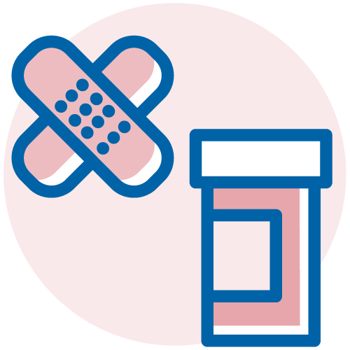 Two medicine tablets. Illustration. 