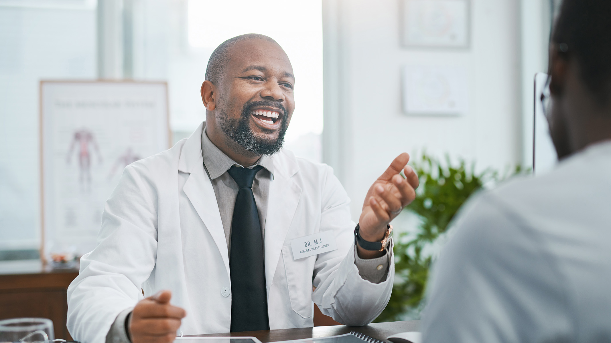 Doctor talking to a patient in an office